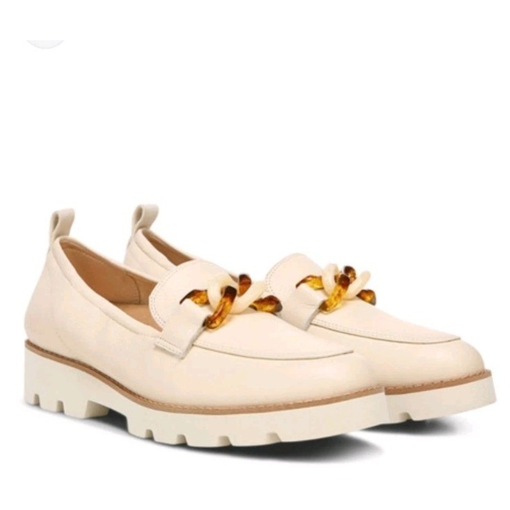 Vionic Women's Cynthia Loafers in Cream Leather With‎ Tortoise Trim Size US 6